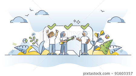 Consensus and agreement with common deal goal and thoughts outline concept 91603357