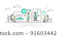 Virtual doctor as medical health support online monocolor outline concept 91603442