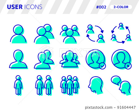 User-related two-color style icon set_002 91604447