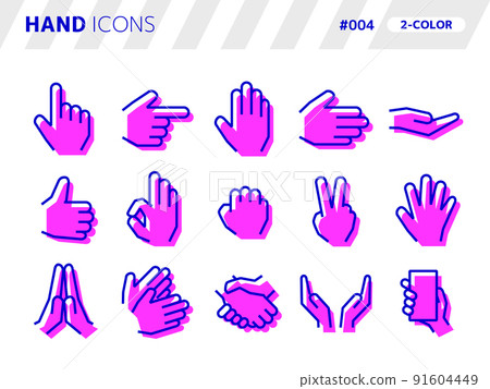 Hand-related two-color style icon set_004 91604449