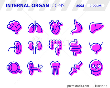 Two-color style icon set related to the human body_008 Two-color style icon set related to the human body_008 91604453