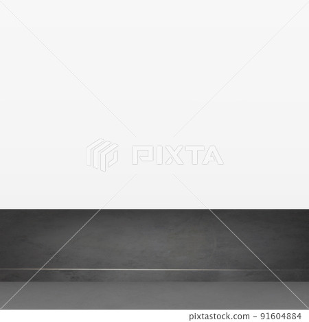 Black stone table top isolated on white background, promotional web template - Vector 91604884
