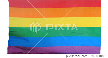 The rainbow flag, gay pride or LGBTQ symbol isolated on white background 91604885