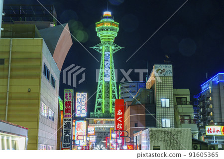 大阪新世界通天閣夜景 91605365