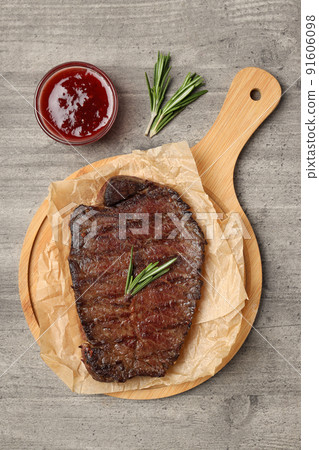 Concept of tasty food with beef steak, top view Concept of tasty food with beef steak, top view 91606098