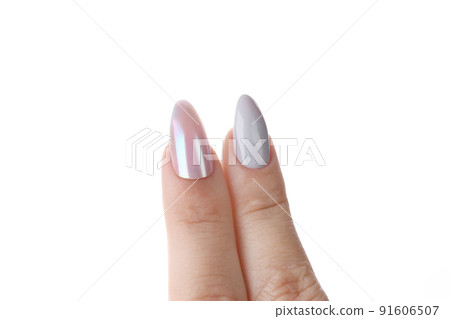 Female fingers with manicure isolated on white background Female fingers with manicure isolated on white background 91606507