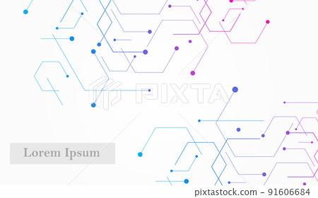 Geometry abstract blue pink science background 91606684