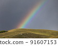Mongolian land and rainbow after the rain 91607153