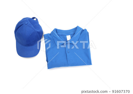 Blank t-shirt and cap isolated on white background Blank t-shirt and cap isolated on white background 91607370