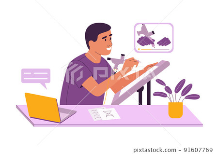 The concept of online learning at home The concept of online learning at home 91607769