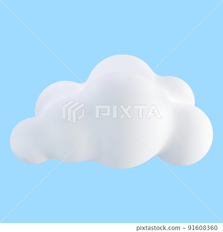 3D White Cloud Isolated on Blue 3D White Cloud Isolated on Blue 91608360