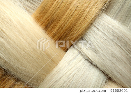 Different color female hair on whole background Different color female hair on whole background 91608601