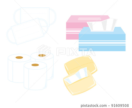 Tissue paper pocket tissue box tissue toilet paper vector illustration Tissue paper pocket tissue box tissue toilet paper vector illustration 91609508