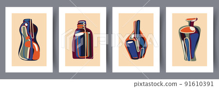 Scandinavian abstract vector print. Scandinavian abstract vector print. 91610391