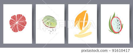 Printable wall art vector poster set. 91610417