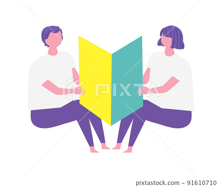 有初學者標記的男人和女人的插圖 91610710