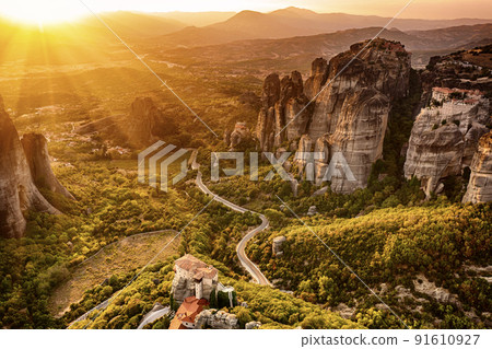 Meteora rocks, Greece. 91610927