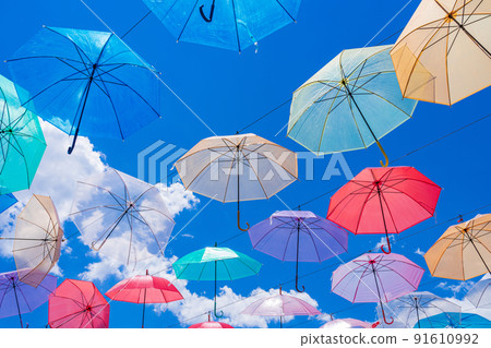 Umbrella sky, umbrella and blue sky image Umbrella sky, umbrella and blue sky image 91610992