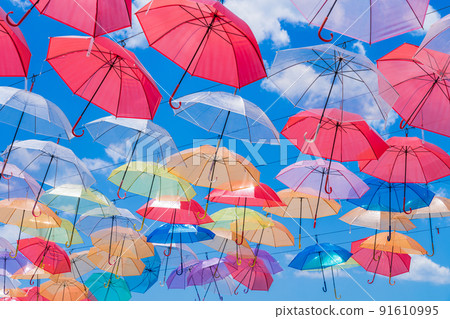 Umbrella sky, umbrella and blue sky image 91610995