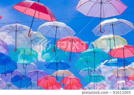 Umbrella sky, umbrella and blue sky image 91611005