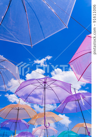 Umbrella sky, umbrella and blue sky image 91611006