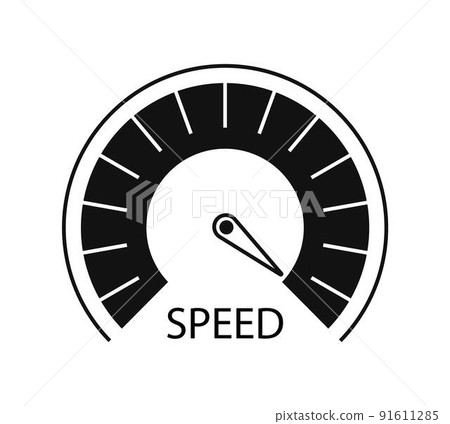 Speedometer icon vector. Scale meter in outline style. Tachometer icon. Speed indicator symbol. 91611285