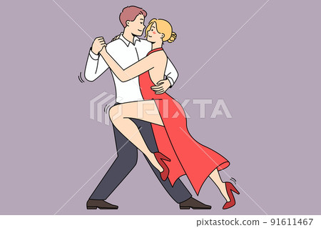 Man and woman dancing tango - Stock Illustration [91611467] - PIXTA