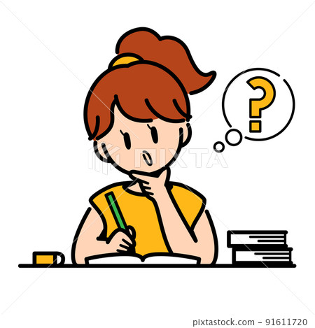 學習疑惑的女孩 91611720