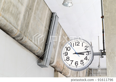 Clock in railway station. 91611796