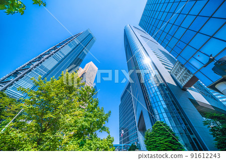 Tokyo cityscape of Japan 7 consecutive hot days in the city center ... Looking at Kyodo News and Nippon Television ... = July 1st 91612243