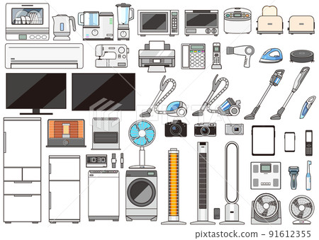 Set illustration of household appliances Set illustration of household appliances 91612355