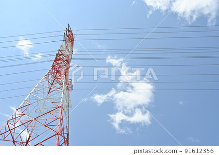 Transmission and distribution network tower and clear sky Transmission and distribution network tower and clear sky 91612356