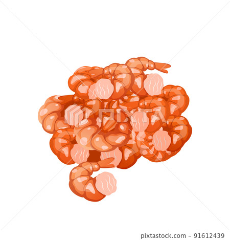 shrimp peeled cartoon vector illustration 91612439