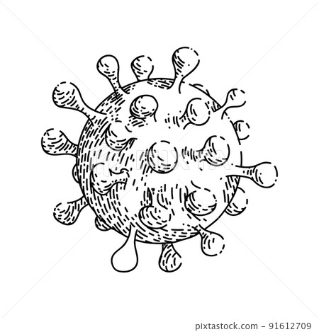 bacteria corona sketch hand drawn vector 91612709