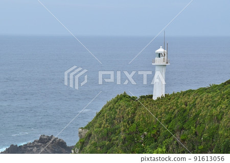 Cape Ashizuri Lighthouse before the typhoon comes Kochi 91613056