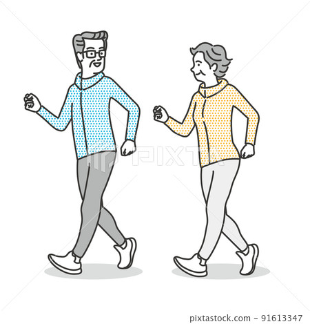 Senior couple walking Senior couple walking 91613347