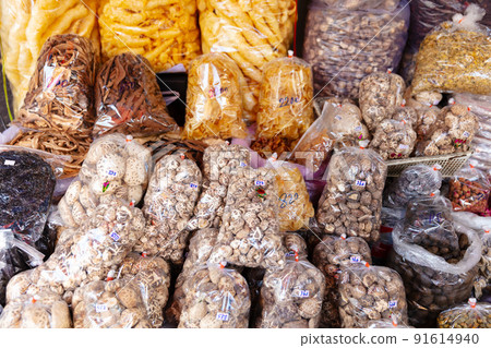 Various Packed Food For Sale At Local Thai Market Various Packed Food For Sale At Local Thai Market 91614940