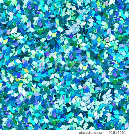 Elegant turquoise, blue glitter, sparkle confetti texture. Seamless pattern. 91614961