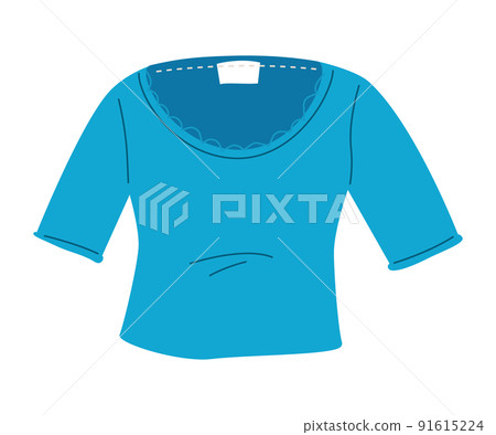Blue summer T-shirt - modern flat design single isolated object 91615224