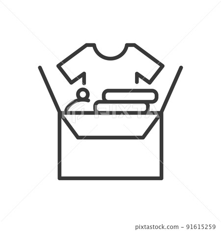 Items for charity - vector line design single isolated icon 91615259