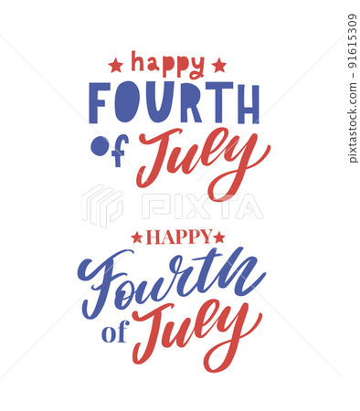 Fourth of July - American Independence Day vector illustration - 4th of July typographic design USA 91615309