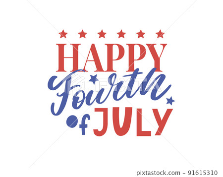 Fourth of July - American Independence Day vector illustration - 4th of July typographic design USA 91615310