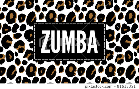 Slogan Zumba dance studio. Multicolor sliced word Slogan Zumba dance studio. Multicolor sliced word 91615351
