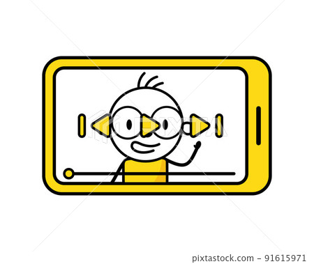Man blogger recording media content. Content production for social media. Bloggers concept. Vector stock illustration Man blogger recording media content. Content production for social media. Bloggers concept. Vector stock illustration 91615971