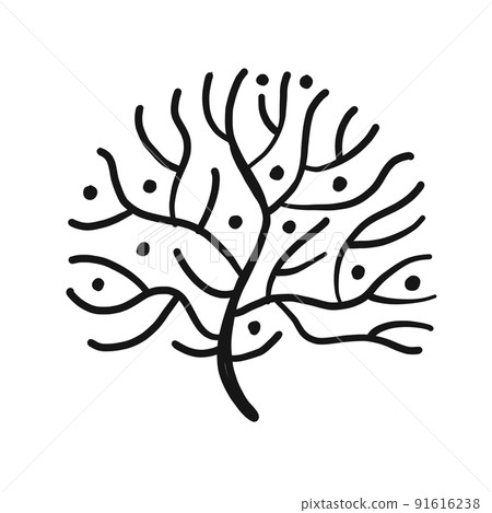 Corall reef, art tree design element isolated on white 91616238
