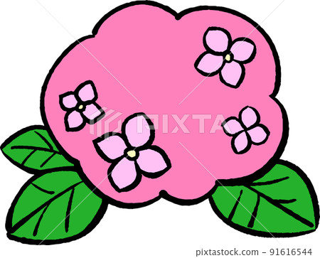 Simple hydrangea ② Hand-drawn style illustration material Simple hydrangea ② Hand-drawn style illustration material 91616544