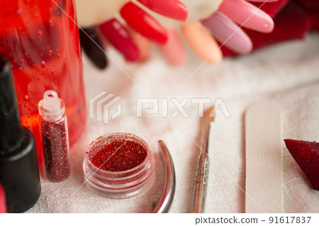 Set of professional manicure tools. Set of professional manicure tools. 91617837