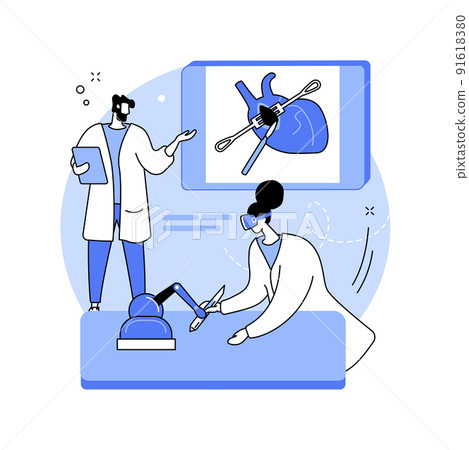 Learn surgery in VR isolated cartoon vector illustrations. 91618380