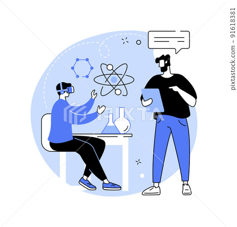 VR in education isolated cartoon vector illustrations. 91618381