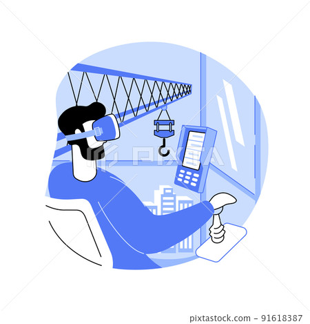 VR in construction isolated cartoon vector illustrations. 91618387